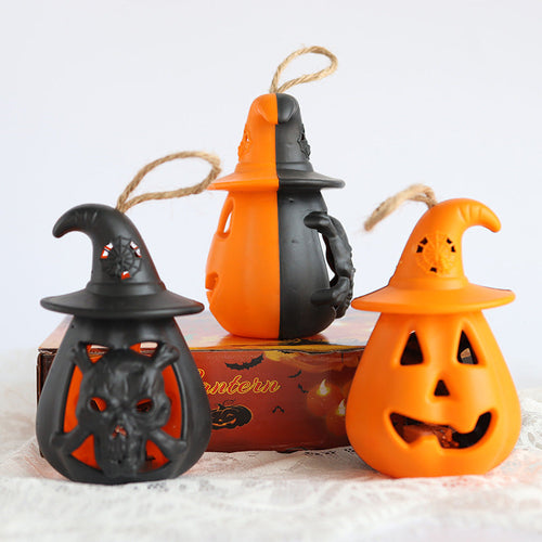 Halloween Handheld Horror Decorative Skull Candle Light (4 pcs Set)