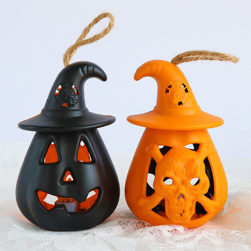 Halloween Handheld Horror Decorative Skull Candle Light (4 pcs Set)