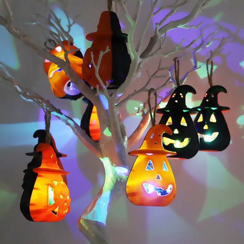 Halloween Handheld Horror Decorative Skull Candle Light (4 pcs Set)